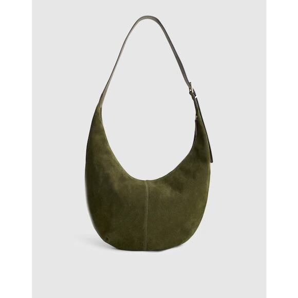 Madewell Women's The Essential Curve Leather Shoulder Bag Olive One Size NWOT - Picture 2 of 9
